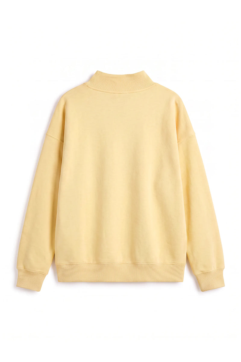 Unisex Fall Fleece Mock Neck Side Slit Sweatshirt