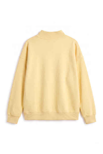 Unisex Fall Fleece Mock Neck Side Slit Sweatshirt