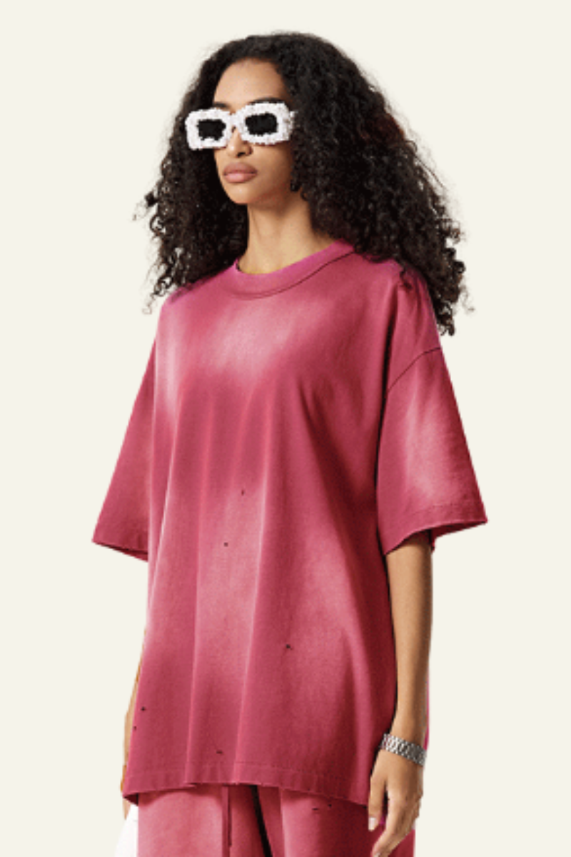 Women's Streetwear Vintage Gradient Cotton T-shirt