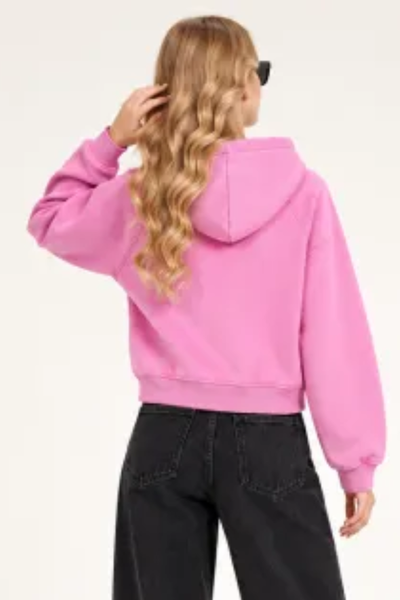 Women Fall Clothing Fleece Lined Washed Cropped Hoodie