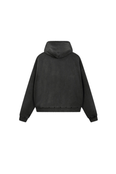 Unisex Fall Acid Wash Distressed Boxy Cropped Hoodie