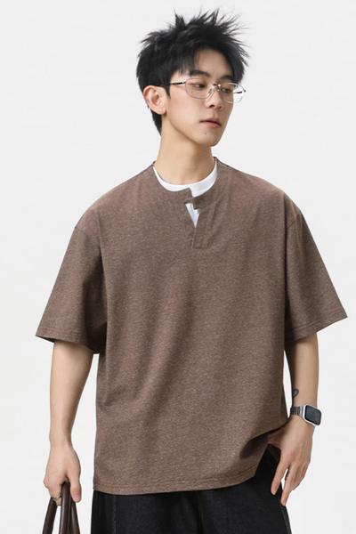 Men's Summer Mock Layer Asymmetric Loose Street Tee