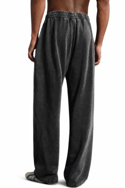 Men's Fall Snow-Wash Straight-Leg Cotton Sweatpants