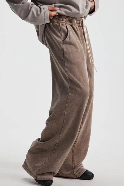 Men's Cotton Vintage-Distressed Raw-Edge Patchwork Pants