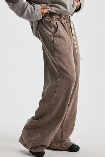 Men's Cotton Vintage-Distressed Raw-Edge Patchwork Pants