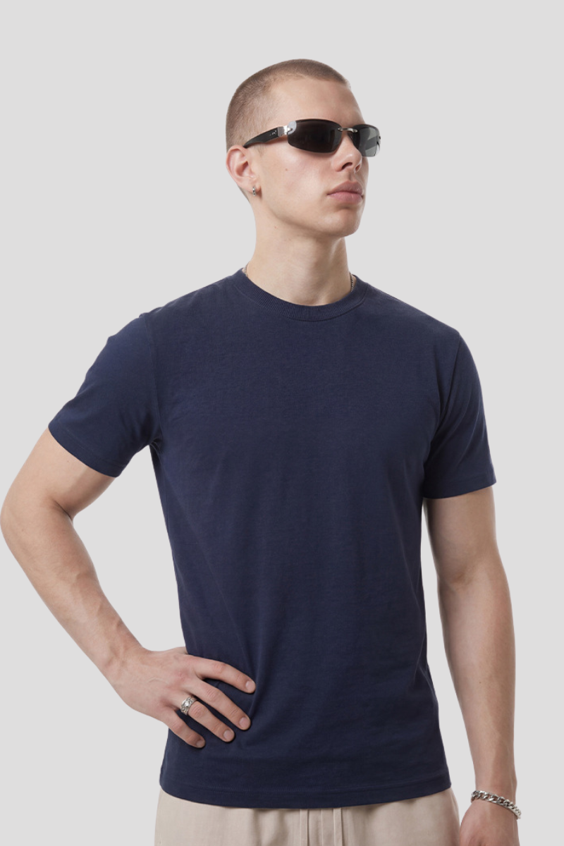 Men's Summer 210g Ribbed Set-in Cooling Quick Dry Slim Tee