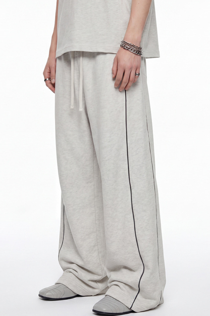 Men's Summer 390g Heavy Curved Colorblock Topstitch Pants
