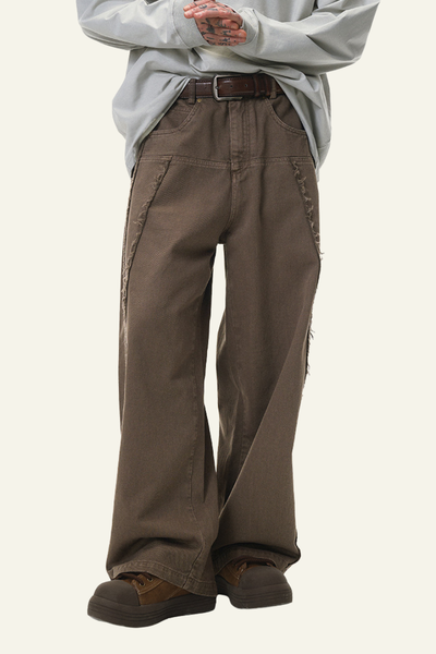 Men's  Cotton Streetwear Distressed-style Vintage Pants