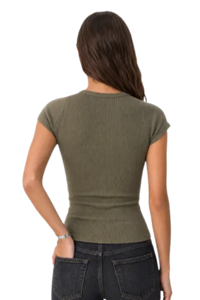 Women's Summer Ribbed T-Shirt
