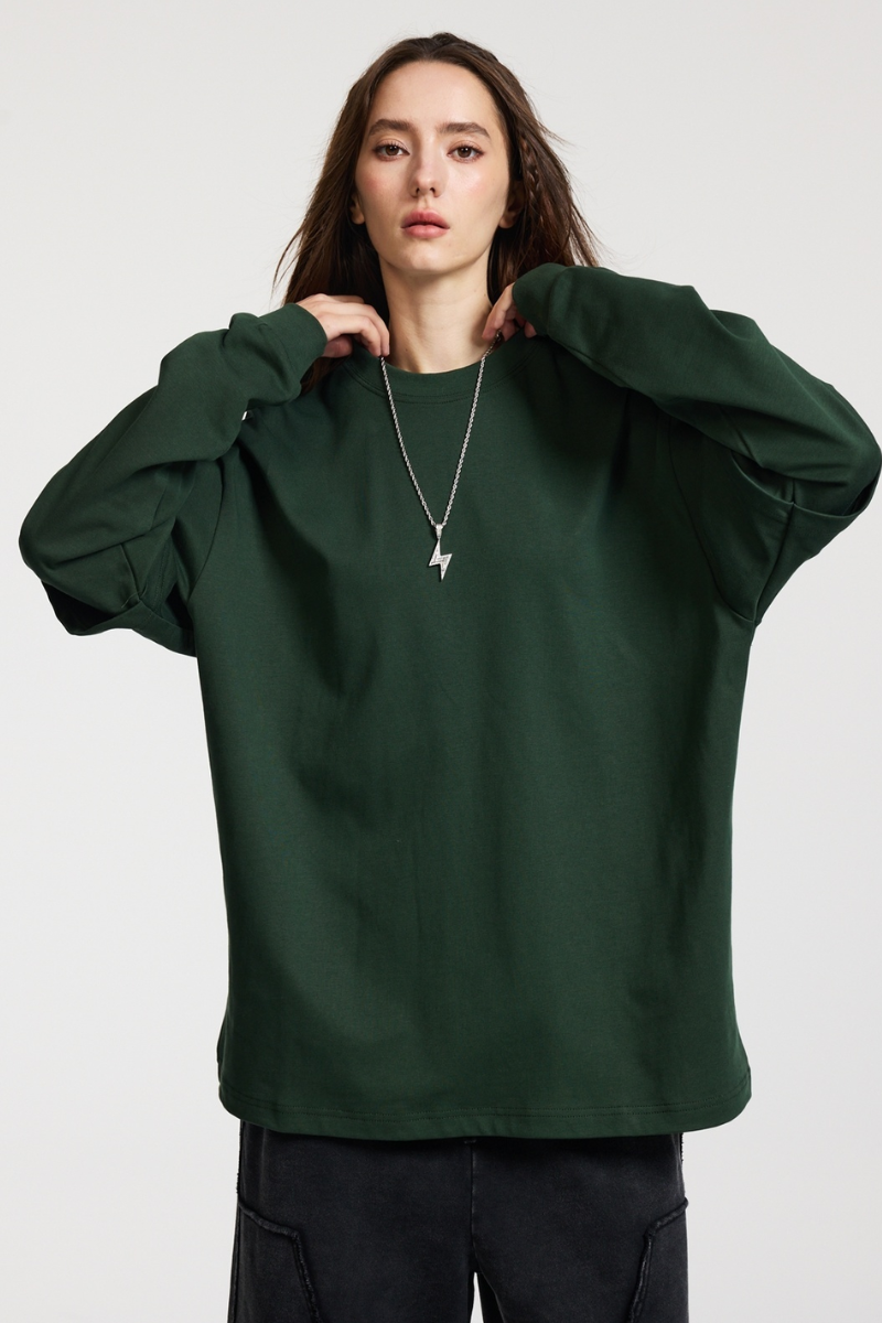 Women's Spring Summer 305g Cotton Mock Layer Long Sleeve