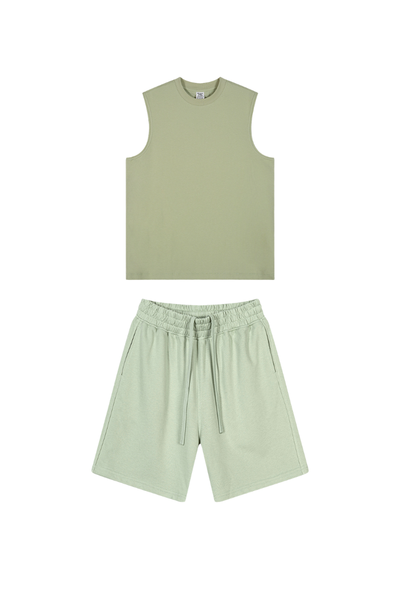 Unisex Summer American Sorona Tank & Loose Shorts Set