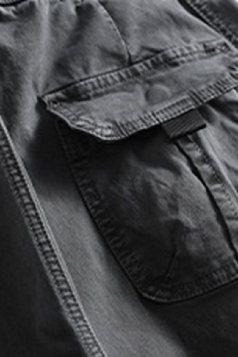 Men's Spring Multi-Pocket Wide-Leg Cotton Cargo Pants