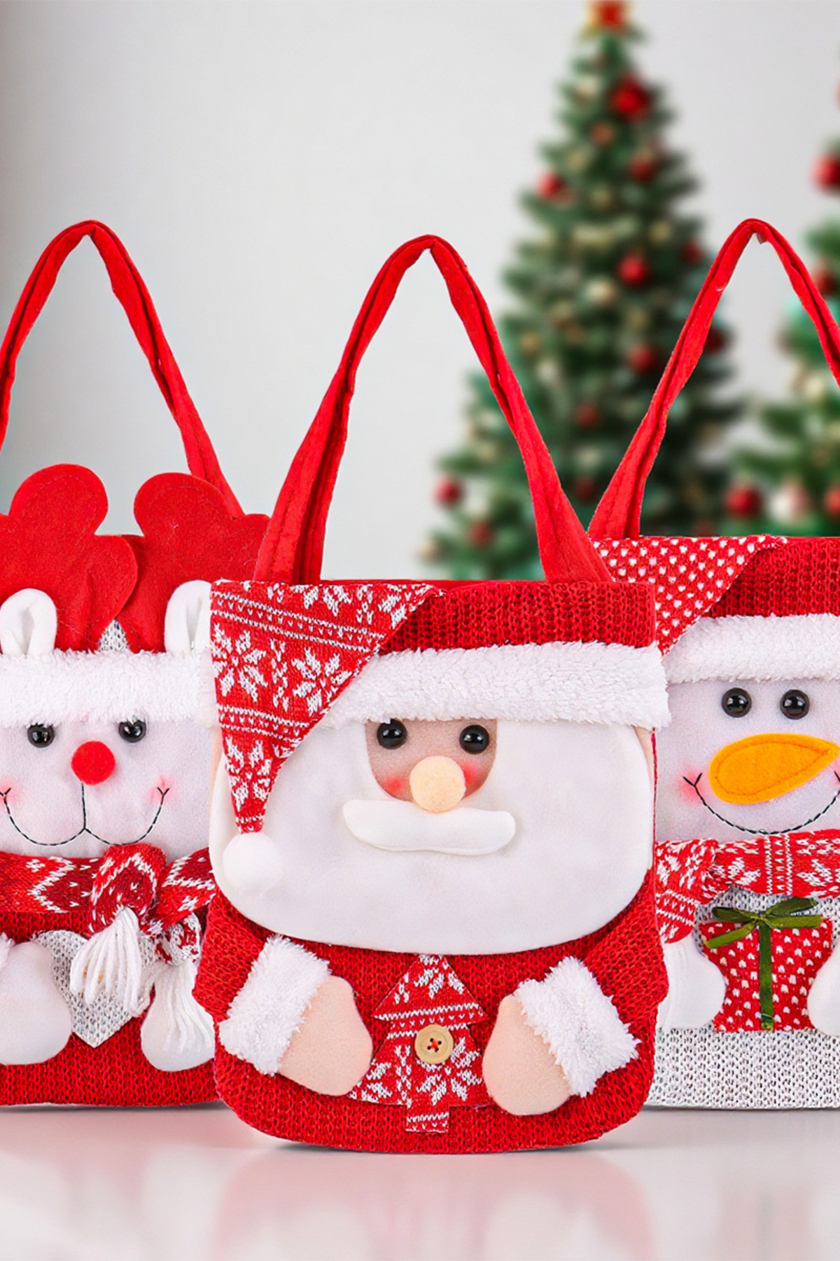 Christmas Snowman Red Scarf Candy Gift HandBag