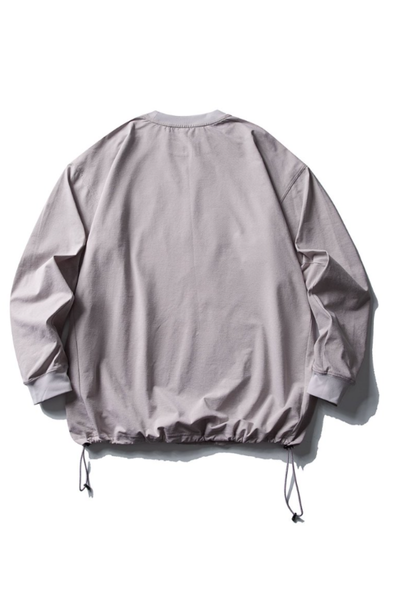 Unisex Spring Drawstring-Hem Relaxed Long-Sleeve T-Shirt