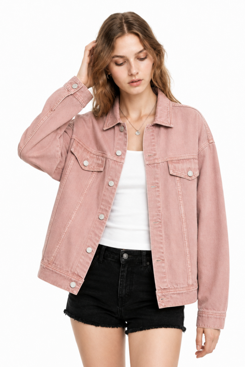 Women's & Unisex Oversized Washed Denim Jacket