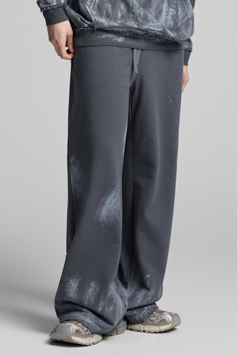 Men Fall Clothing Vintage Paint Straight Leg Sweatpants