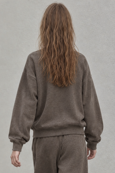 Women Fall Clothing Heathered Old Money Crewneck Sweatshirt