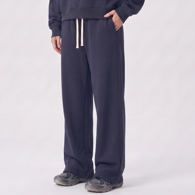 Unisex Spring Cotton Wide-Leg Drawstring Pocket Sweatpants