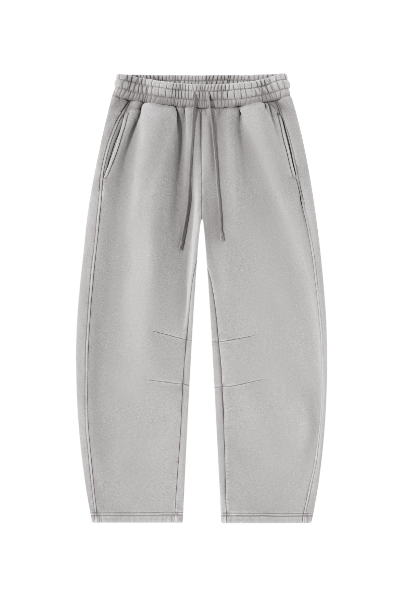 Unisex Fall Clothing Fleece-Lined Curved Wide-Leg Pants