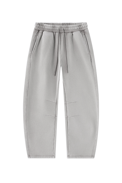 Unisex Fall Clothing Fleece-Lined Curved Wide-Leg Pants