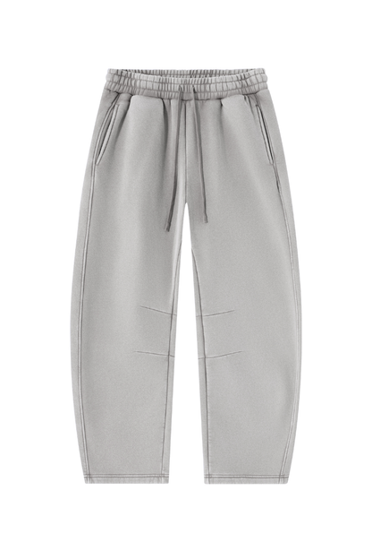 Unisex Fall Clothing Fleece-Lined Curved Wide-Leg Pants