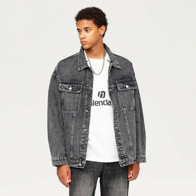Men's Spring Vintage Washed Denim Trucker Jacket