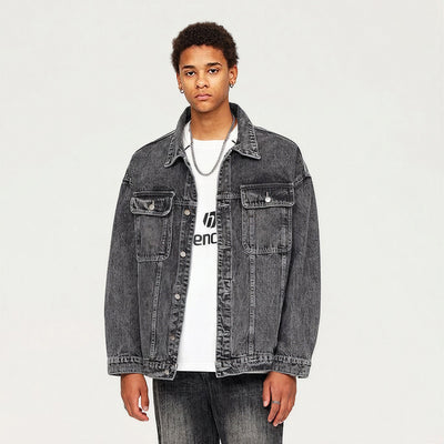 Men's Spring Vintage Washed Denim Trucker Jacket