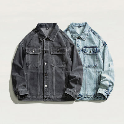 Men's Spring Vintage Washed Denim Trucker Jacket
