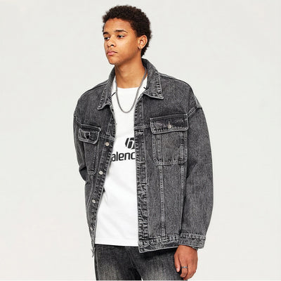 Men's Spring Vintage Washed Denim Trucker Jacket