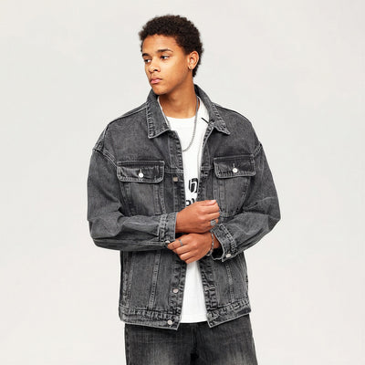 Men's Spring Vintage Washed Denim Trucker Jacket
