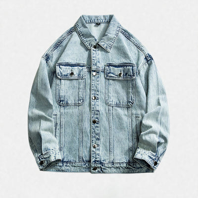 Men's Spring Vintage Washed Denim Trucker Jacket