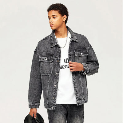 Men's Spring Vintage Washed Denim Trucker Jacket