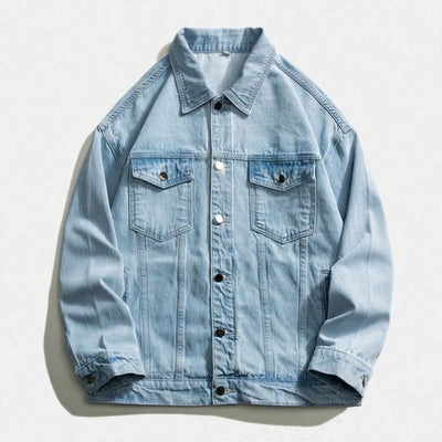 Unisex Spring Vintage Washed Oversized Denim Trucker Jacket