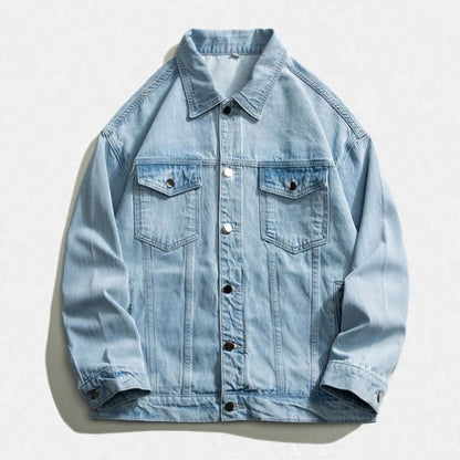 Unisex Spring Vintage Washed Oversized Denim Trucker Jacket