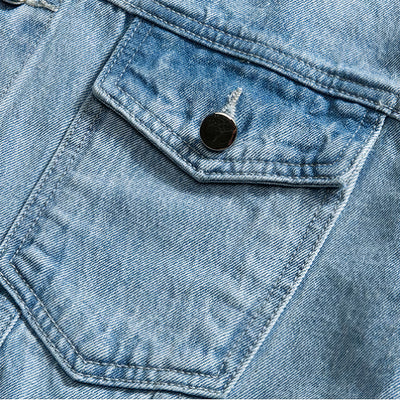 Unisex Spring Vintage Washed Oversized Denim Trucker Jacket