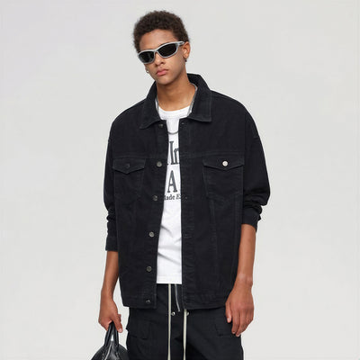 Unisex Spring Vintage Washed Oversized Denim Trucker Jacket