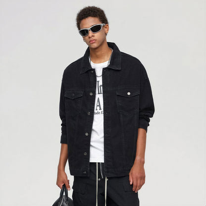 Unisex Spring Vintage Washed Oversized Denim Trucker Jacket