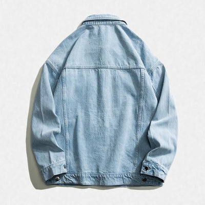 Unisex Spring Vintage Washed Oversized Denim Trucker Jacket