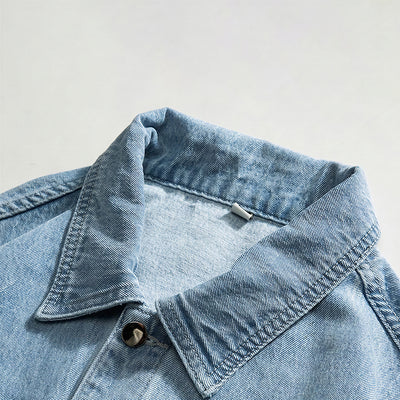Unisex Spring Vintage Washed Oversized Denim Trucker Jacket