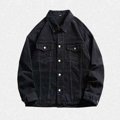 Unisex Spring Vintage Washed Oversized Denim Trucker Jacket