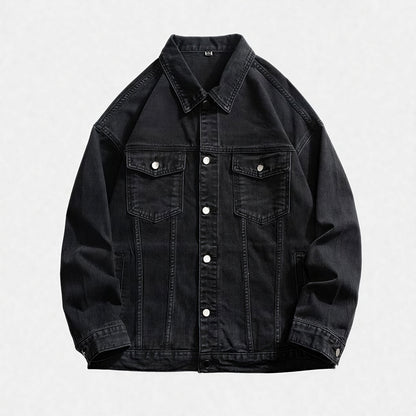 Unisex Spring Vintage Washed Oversized Denim Trucker Jacket