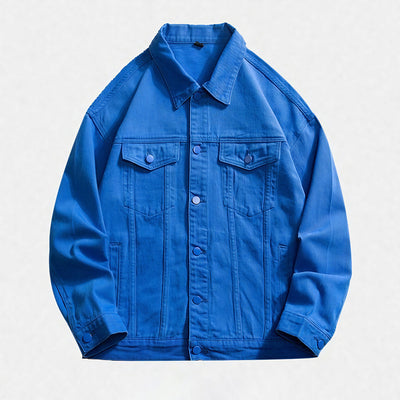 Unisex Spring Vintage Washed Denim Trucker Jacket