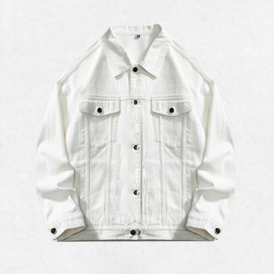 Unisex Spring Vintage Washed Denim Trucker Jacket