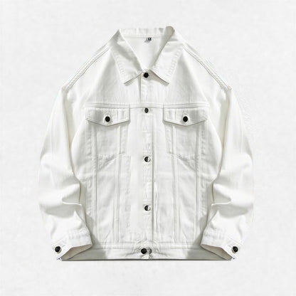 Unisex Spring Vintage Washed Denim Trucker Jacket