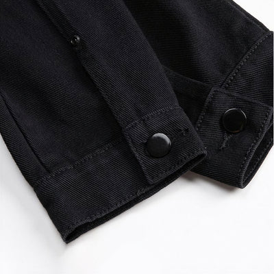 Men's Spring Solid Color Classic Lapel Denim Trucker Jacket