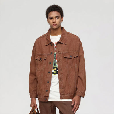 Unisex Spring Vintage Washed Denim Trucker Jacket
