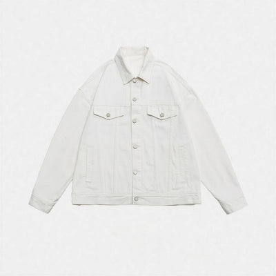 Unisex Spring Pigment Dyed Oversized Denim Trucker Jacket