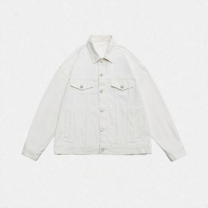 Unisex Spring Pigment Dyed Oversized Denim Trucker Jacket