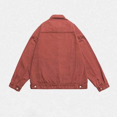 Unisex Spring Pigment Dyed Oversized Denim Trucker Jacket