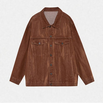 Unisex Spring Vintage Washed Denim Trucker Jacket